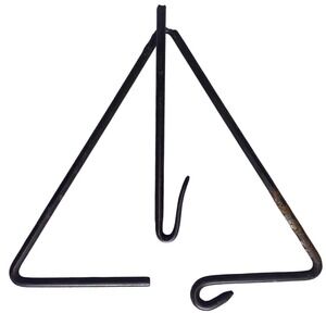 Vintage‎ Cast Iron Triangle Dinner Bell Call Striker Barn Farmhouse Decor 13"